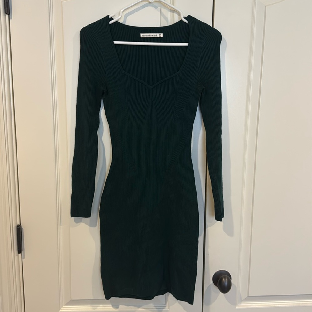 Abercrombie & Fitch S Tall Emerald Green Sweater Dress